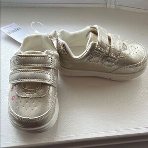 Gold Kids Shoes with Velcro Straps